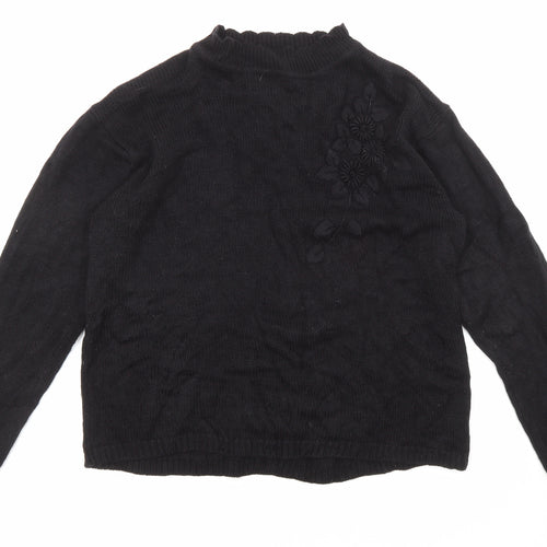 Classics Womens Black Round Neck Acrylic Pullover Jumper Size 16 - Size 16-18