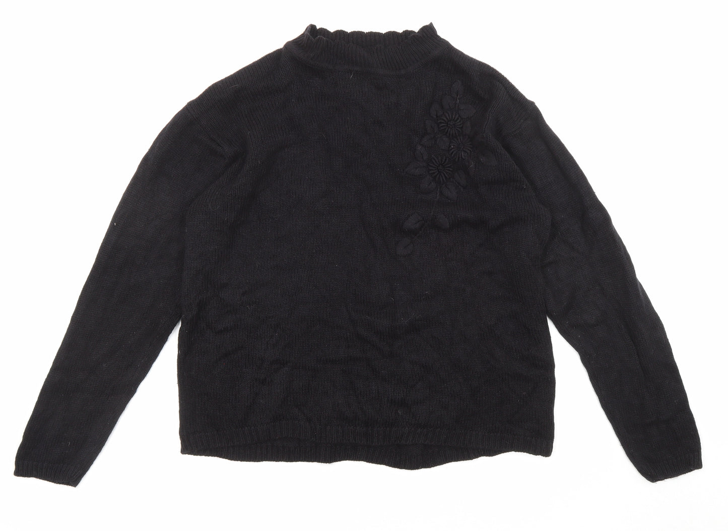 Classics Womens Black Round Neck Acrylic Pullover Jumper Size 16 - Size 16-18