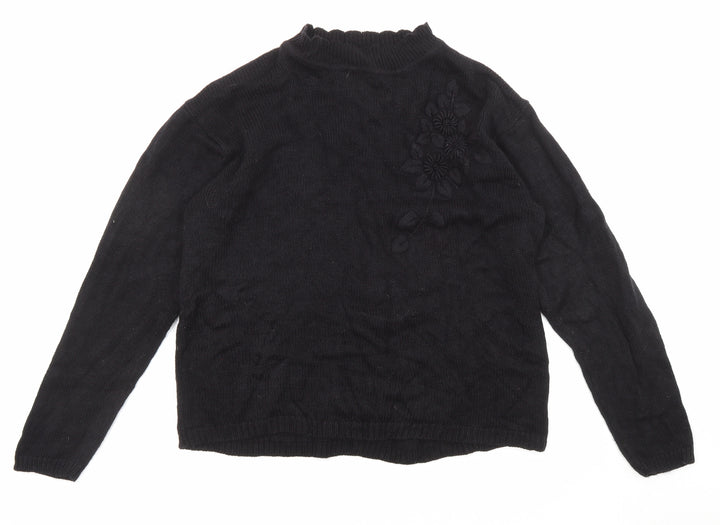 Classics Womens Black Round Neck Acrylic Pullover Jumper Size 16 - Size 16-18