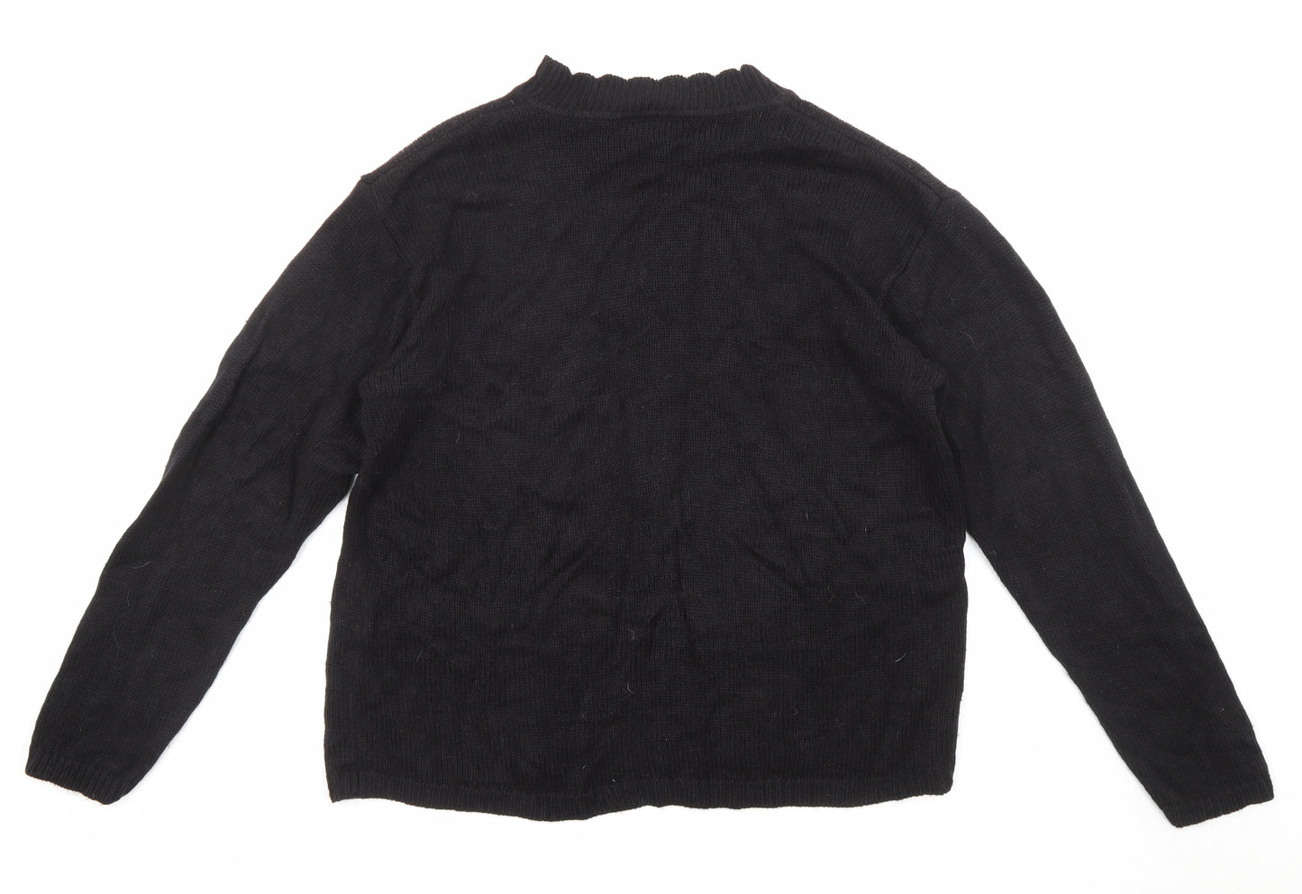 Classics Womens Black Round Neck Acrylic Pullover Jumper Size 16 - Size 16-18