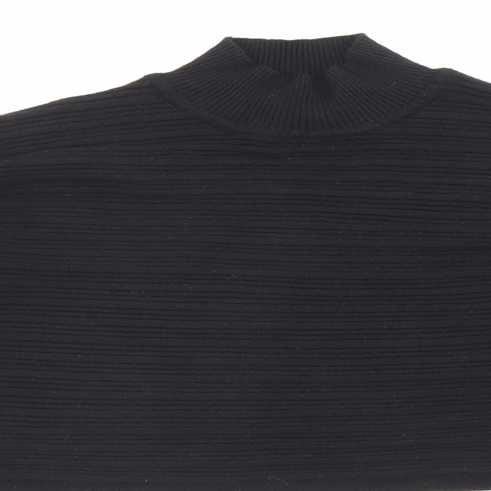 New Look Womens Black High Neck Viscose Pullover Jumper Size S - Cropped