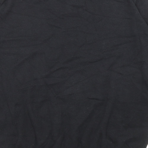 Marks and Spencer Boys Black V-Neck Cotton Pullover Jumper Size 14-15 Years Pullover