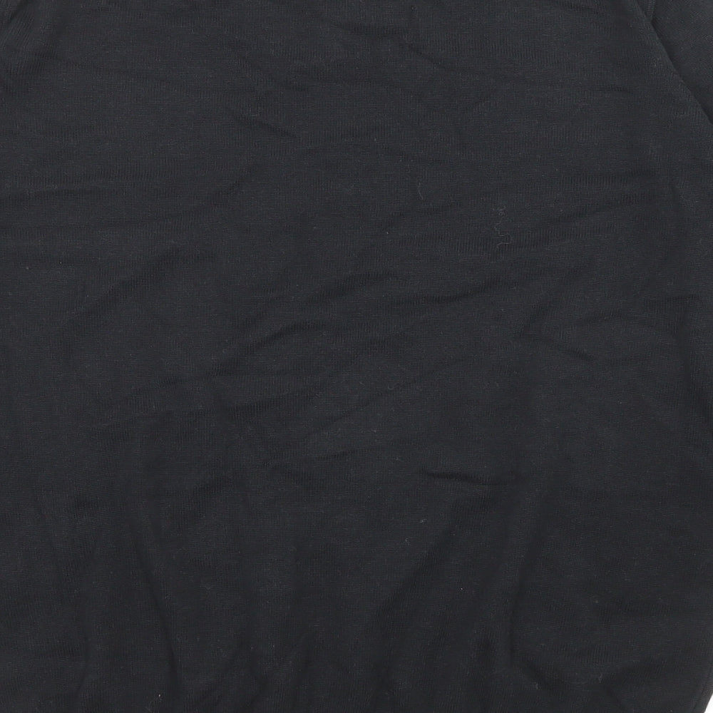 Marks and Spencer Boys Black V-Neck Cotton Pullover Jumper Size 14-15 Years Pullover