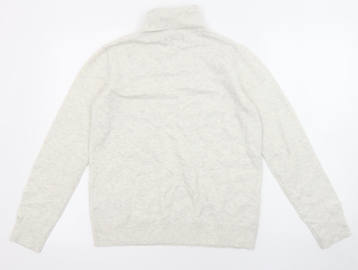 Marks and Spencer Womens Grey Roll Neck Polyester Pullover Jumper Size S