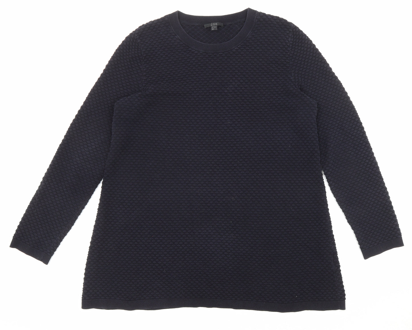 COS Womens Blue Round Neck Cotton Pullover Jumper Size M