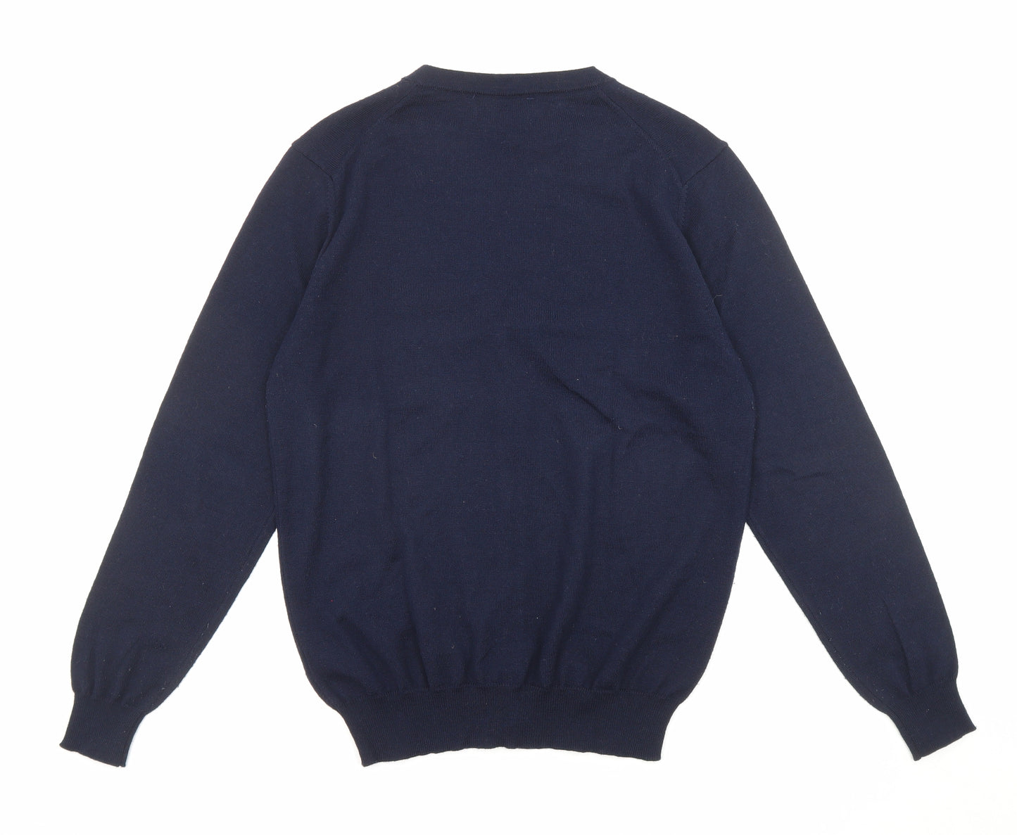 Marks and Spencer Mens Blue V-Neck Acrylic Cardigan Jumper Size S Long Sleeve