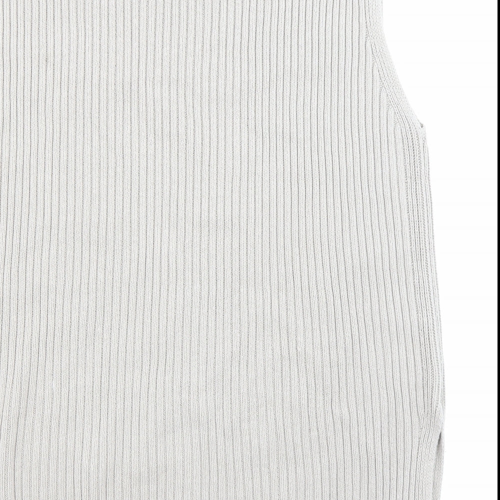 H&M Womens Beige Round Neck Cotton Pullover Jumper Size M