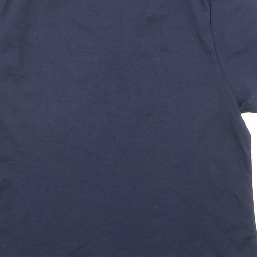 Marks and Spencer Womens Blue Cotton Jersey T-Shirt Size 18 Crew Neck