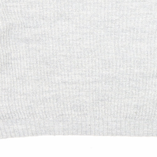 H&M Girls Grey Crew Neck Acrylic Pullover Jumper Size 10-11 Years Pullover - Cropped, Size 10-12 years
