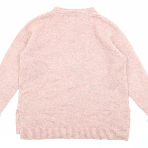 Monsoon Womens Pink Crew Neck Acrylic Pullover Jumper Size M