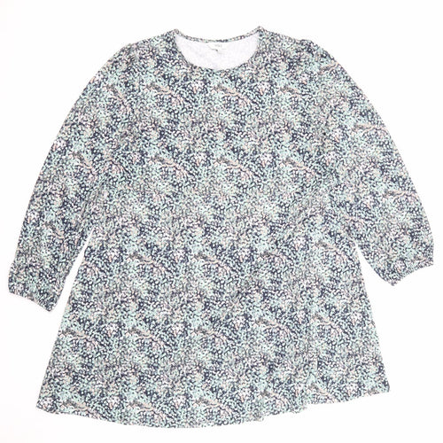 Marks and Spencer Womens Multicoloured Floral Viscose A-Line Size 22 Crew Neck Pullover