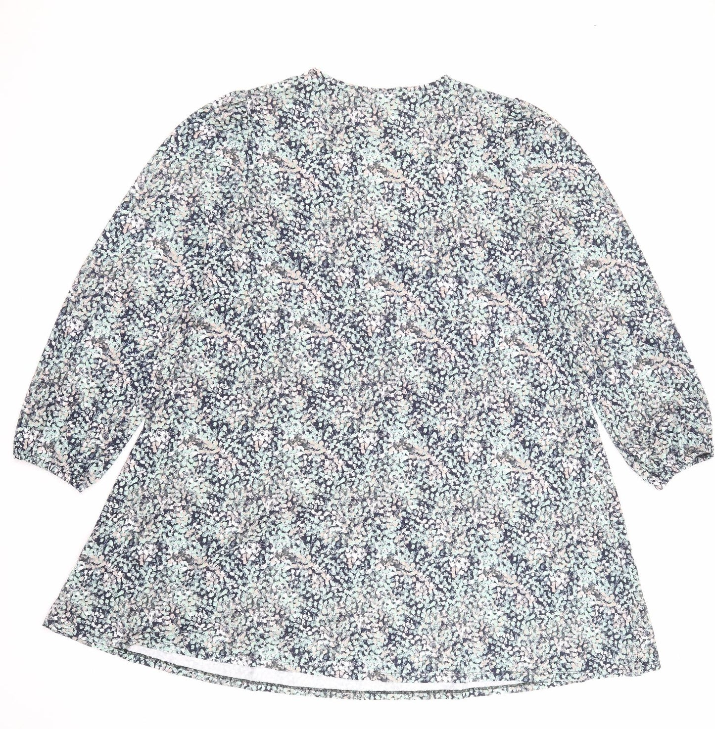 Marks and Spencer Womens Multicoloured Floral Viscose A-Line Size 22 Crew Neck Pullover