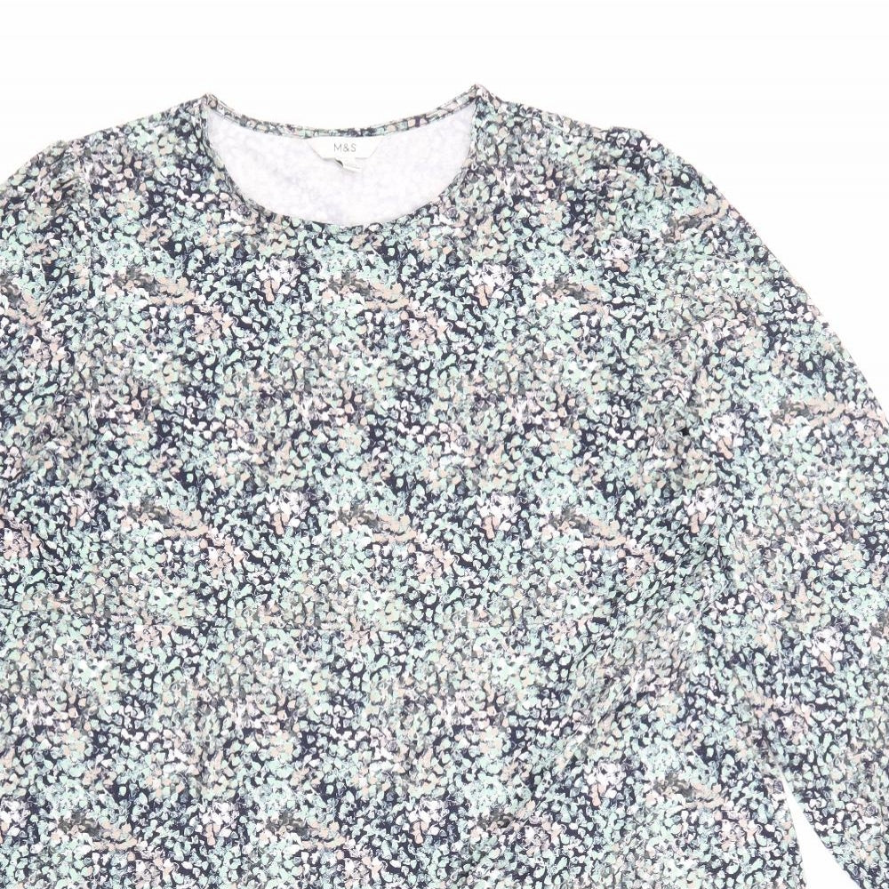 Marks and Spencer Womens Multicoloured Floral Viscose A-Line Size 22 Crew Neck Pullover