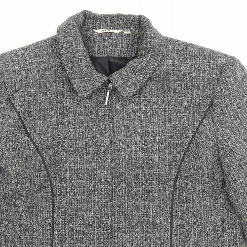 M&Co Womens Black Jacket Coat Size 16 Zip