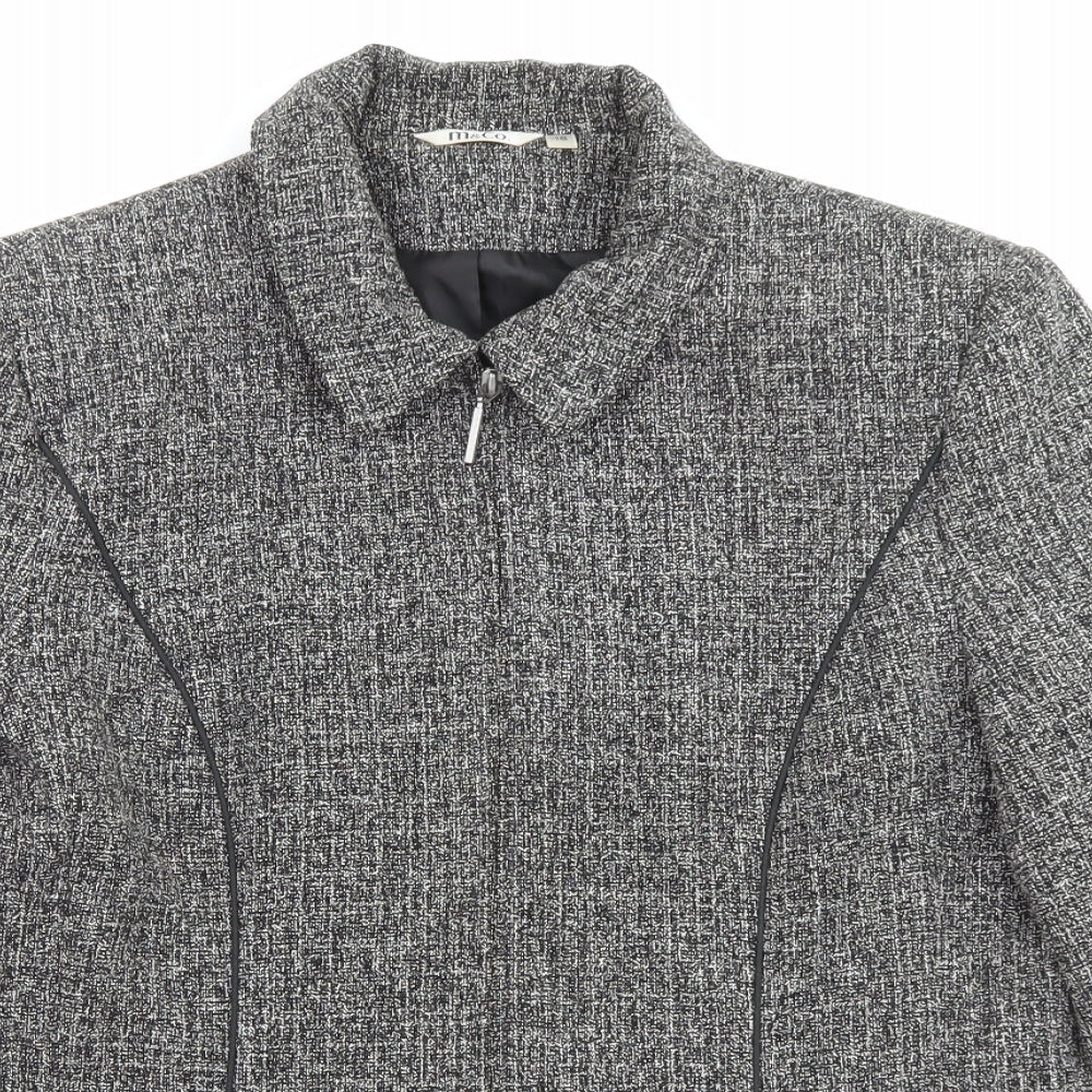 M&Co Womens Black Jacket Coat Size 16 Zip