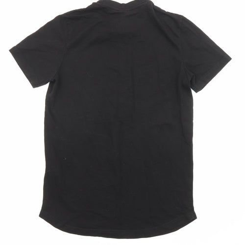 Beck & Hersey Womens Black Cotton Jersey T-Shirt Size S Round Neck