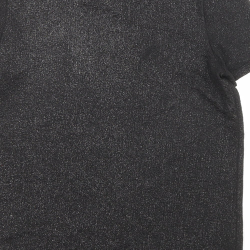 NEXT Womens Black Polyester Basic T-Shirt Size 8 Crew Neck