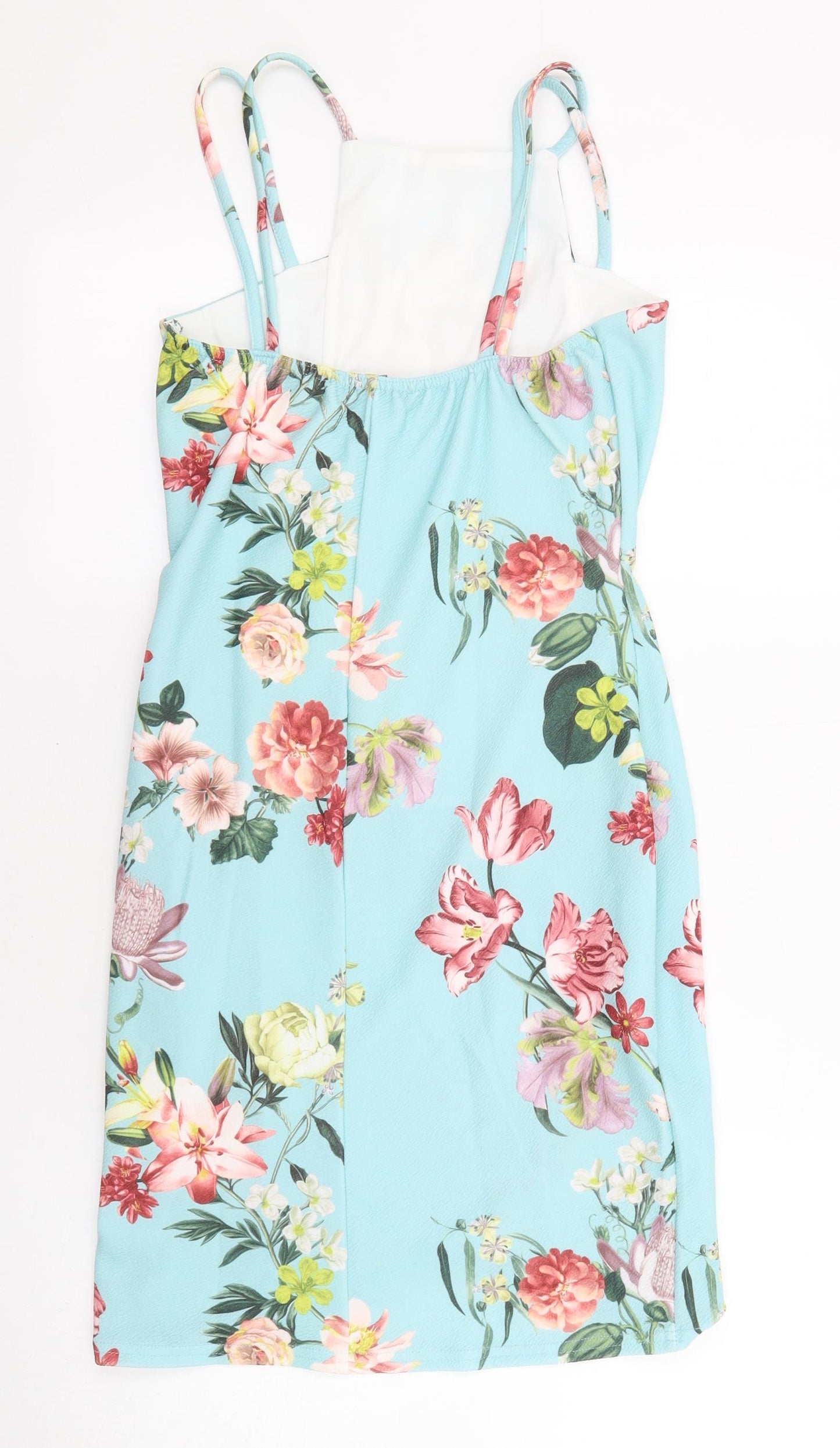 Select Womens Blue Floral Polyester Maxi Size 12 Square Neck Pullover
