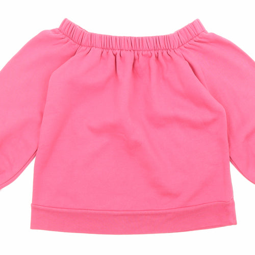 Very Womens Pink Cotton Pullover Sweatshirt Size 12 Pullover