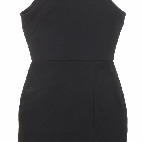 PRETTYLITTLETHING Womens Black Polyester A-Line Size 12 Crew Neck Pullover