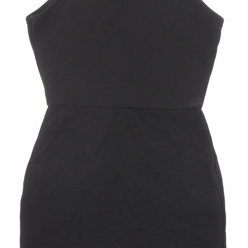 PRETTYLITTLETHING Womens Black Polyester A-Line Size 12 Crew Neck Pullover