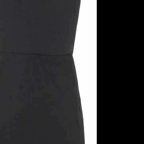 PRETTYLITTLETHING Womens Black Polyester A-Line Size 12 Crew Neck Pullover
