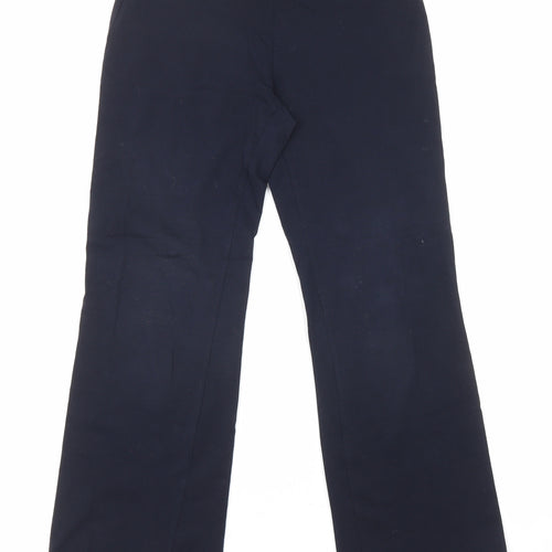 Marks and Spencer Womens Blue Cotton Trousers Size 10 L27 in Regular