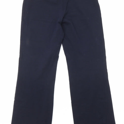 Marks and Spencer Womens Blue Cotton Trousers Size 10 L27 in Regular