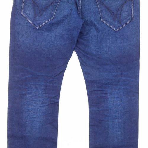 Mish Mash Mens Blue Cotton Straight Jeans Size 34 in L29 in Regular Zip - Pockets