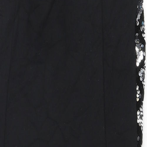 Quiz Womens Silver Geometric Polyester Bodycon Size 6 V-Neck Zip - Sequins