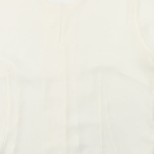 Marks and Spencer Womens Ivory Polyester Basic Button-Up Size 18 Round Neck