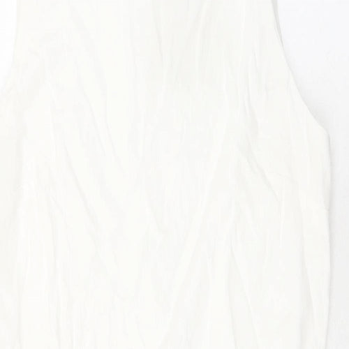 Disdress Womens Ivory Polyester Shift Size 14 Collared Zip - Belted