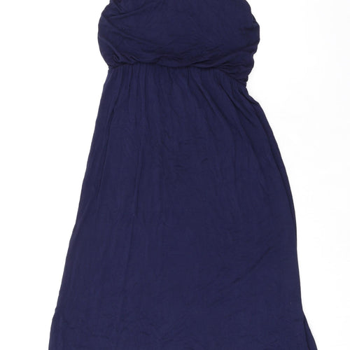Voulez-Vous Womens Blue Viscose Maxi Size M Scoop Neck Pullover - Elasticated Waist