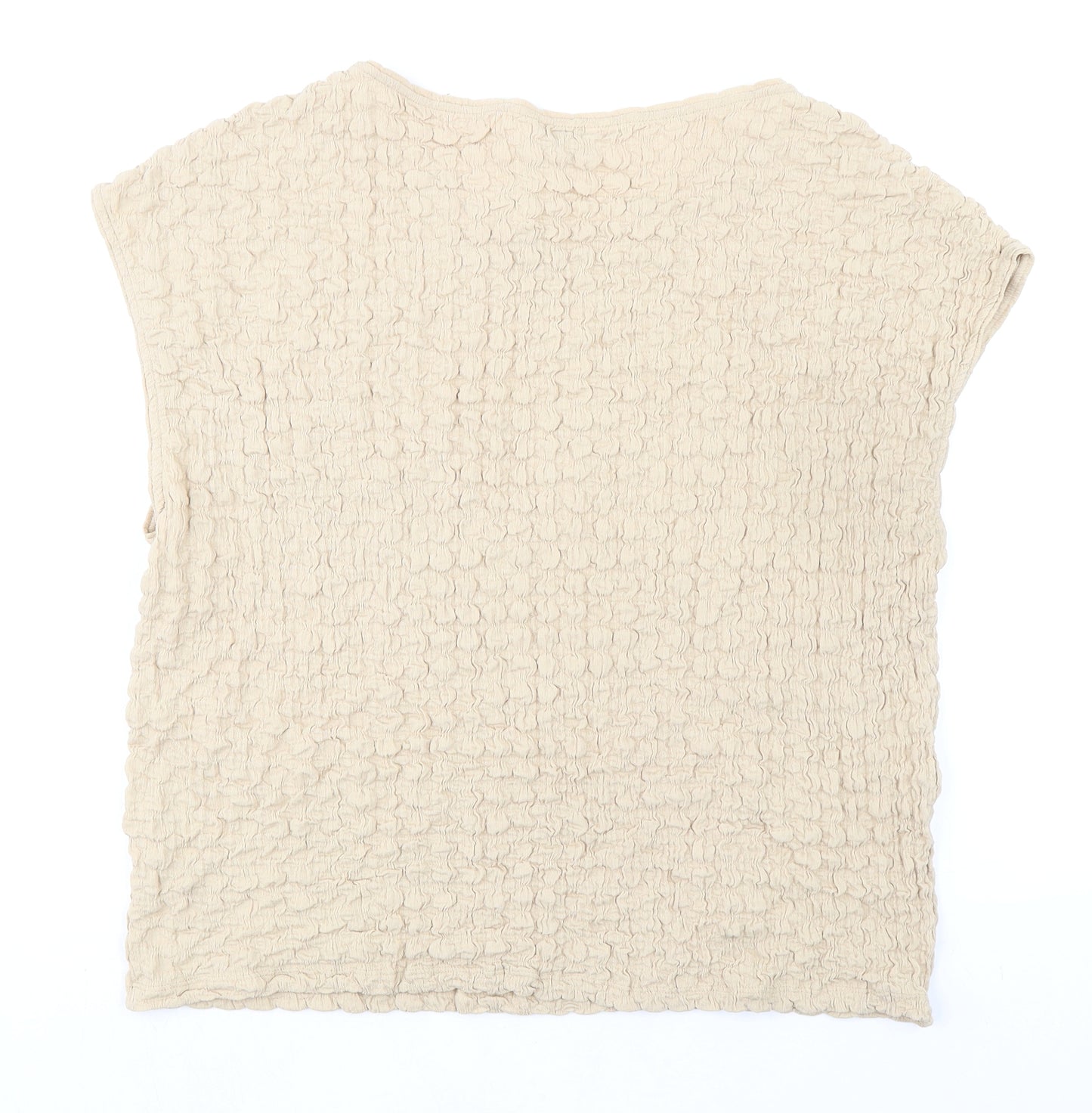 Marks and Spencer Womens Beige Polyester Basic Blouse Size 20 Boat Neck - Textured