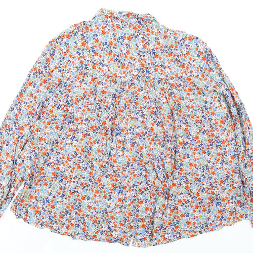Garfield & Marks Womens Multicoloured Floral Viscose Basic Button-Up Size 14 Collared