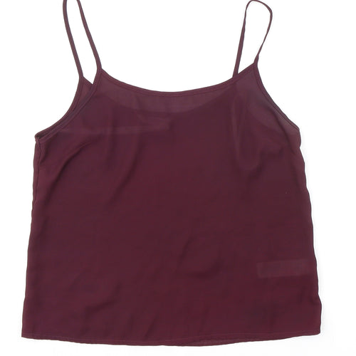 New Look Womens Purple Polyester Camisole Blouse Size 10 Scoop Neck