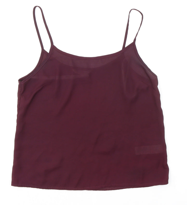 New Look Womens Purple Polyester Camisole Blouse Size 10 Scoop Neck