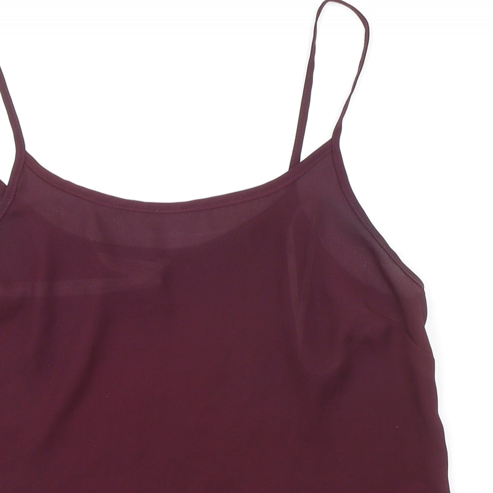 New Look Womens Purple Polyester Camisole Blouse Size 10 Scoop Neck