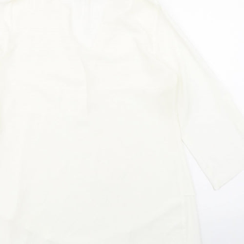 Paraphrase Womens Ivory Polyester Basic Blouse Size 10 V-Neck