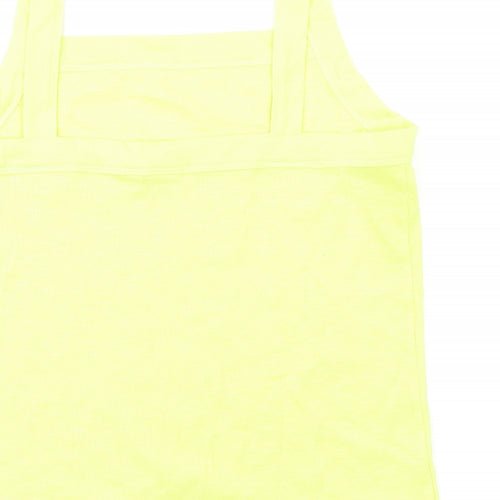 Gap Womens Yellow Cotton Basic Tank Size L Square Neck - Ribbed