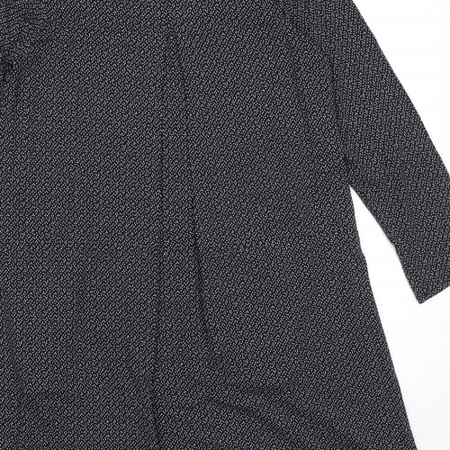 Masai Womens Blue Geometric Viscose A-Line Size M Boat Neck Pullover