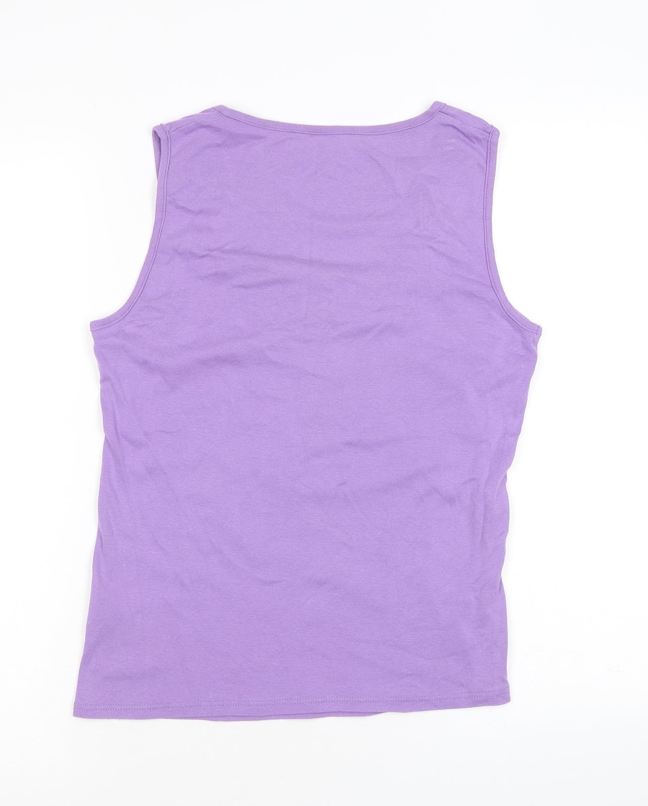 BHS Womens Purple Cotton Basic Tank Size 12 Square Neck