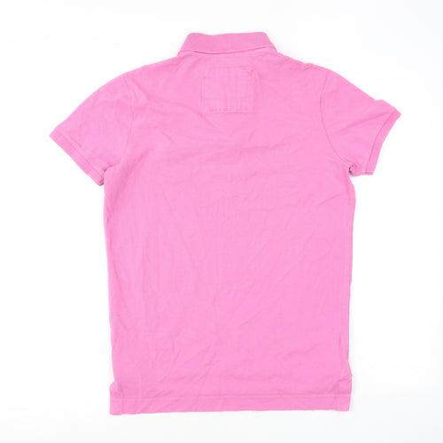 Abercrombie & Fitch Mens Pink Cotton Polo Size S Collared Button
