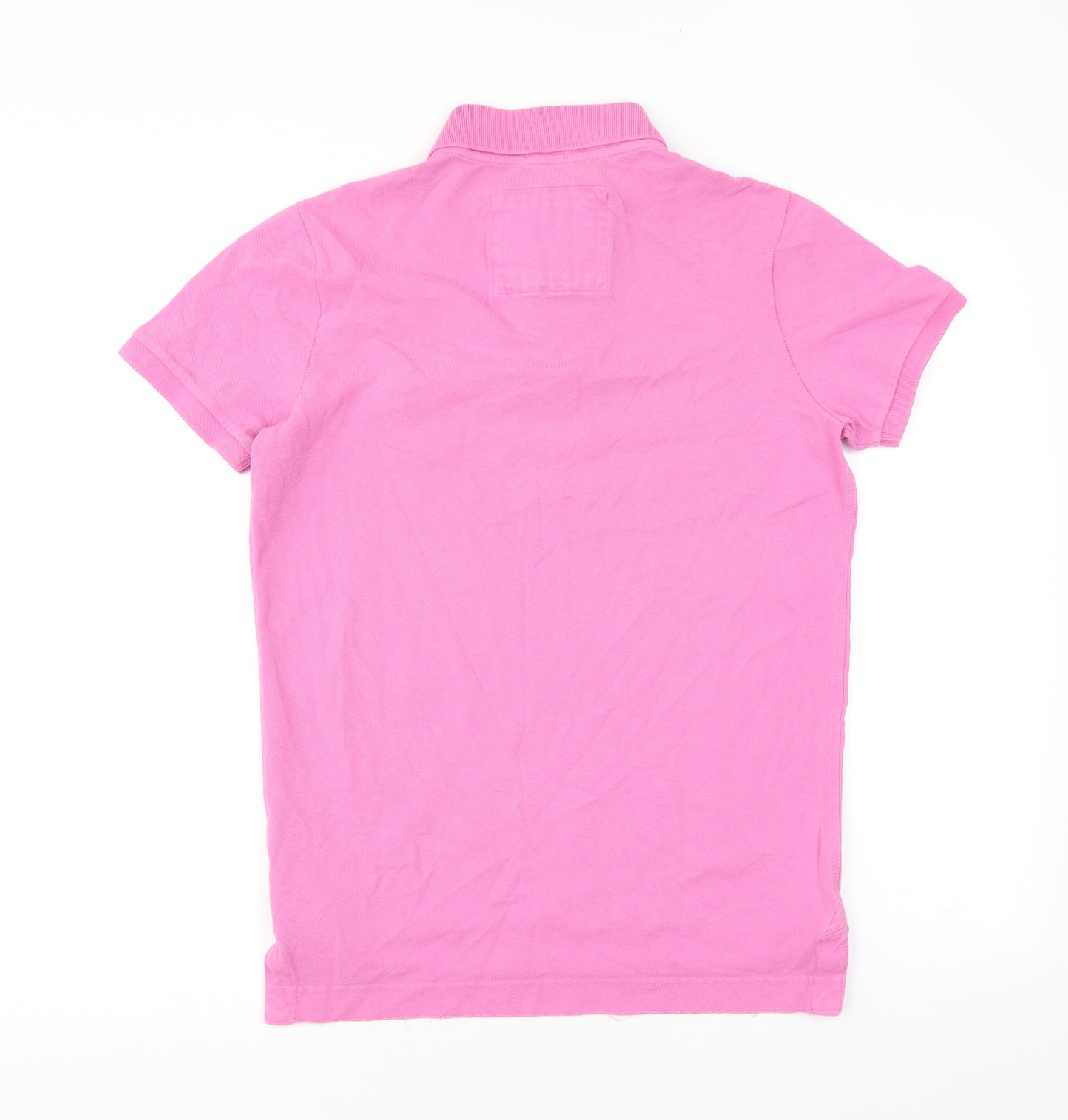 Abercrombie & Fitch Mens Pink Cotton Polo Size S Collared Button
