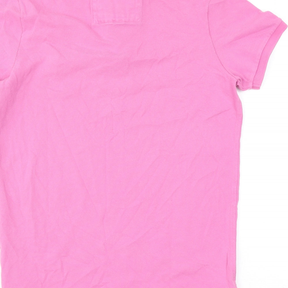 Abercrombie & Fitch Mens Pink Cotton Polo Size S Collared Button