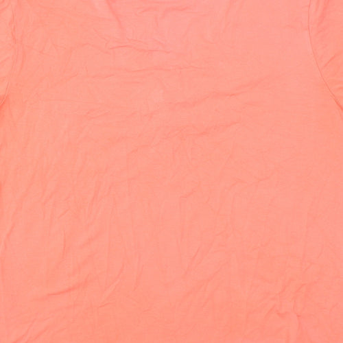 Bianca Womens Orange Polyester Basic T-Shirt Size 14 Round Neck