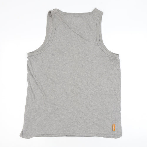 Superdry Mens Grey Cotton T-Shirt Size XL Round Neck