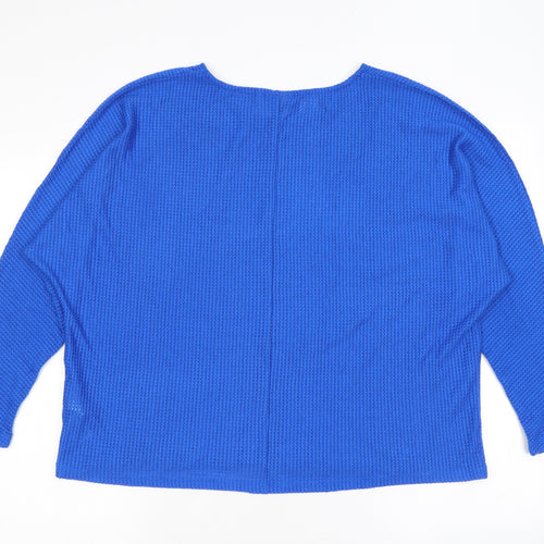 b.young Womens Blue Round Neck Cotton Pullover Jumper Size L