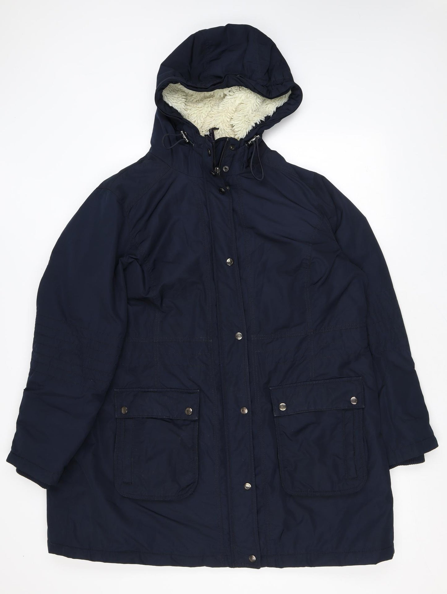 Marks and Spencer Womens Blue Parka Coat Size XL Zip