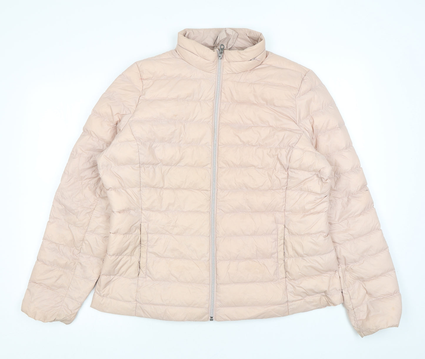 Marks and Spencer Womens Pink Puffer Jacket Coat Size 16 Zip